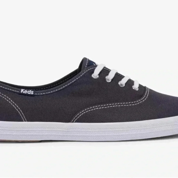 Keds Champion Original Navy Blue Canvas Sneakers, Dream Foam,lace up, flats - Picture 2 of 8